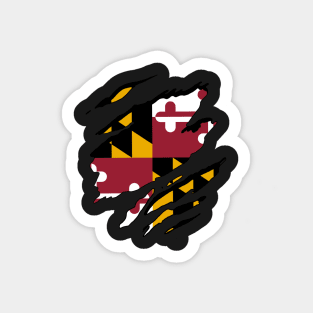 Maryland Flag Rip Away Sticker